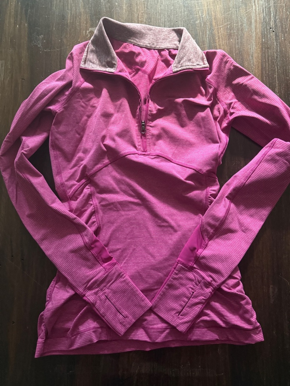 lululemon athletica Magenta Half-Zip Long Sleeve Top Pullover